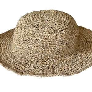 Sweatproof summer hat | Hand knitted natural hemp made sun hat for men women. Wide brim shapable foldable sun hat for travel beach daily use