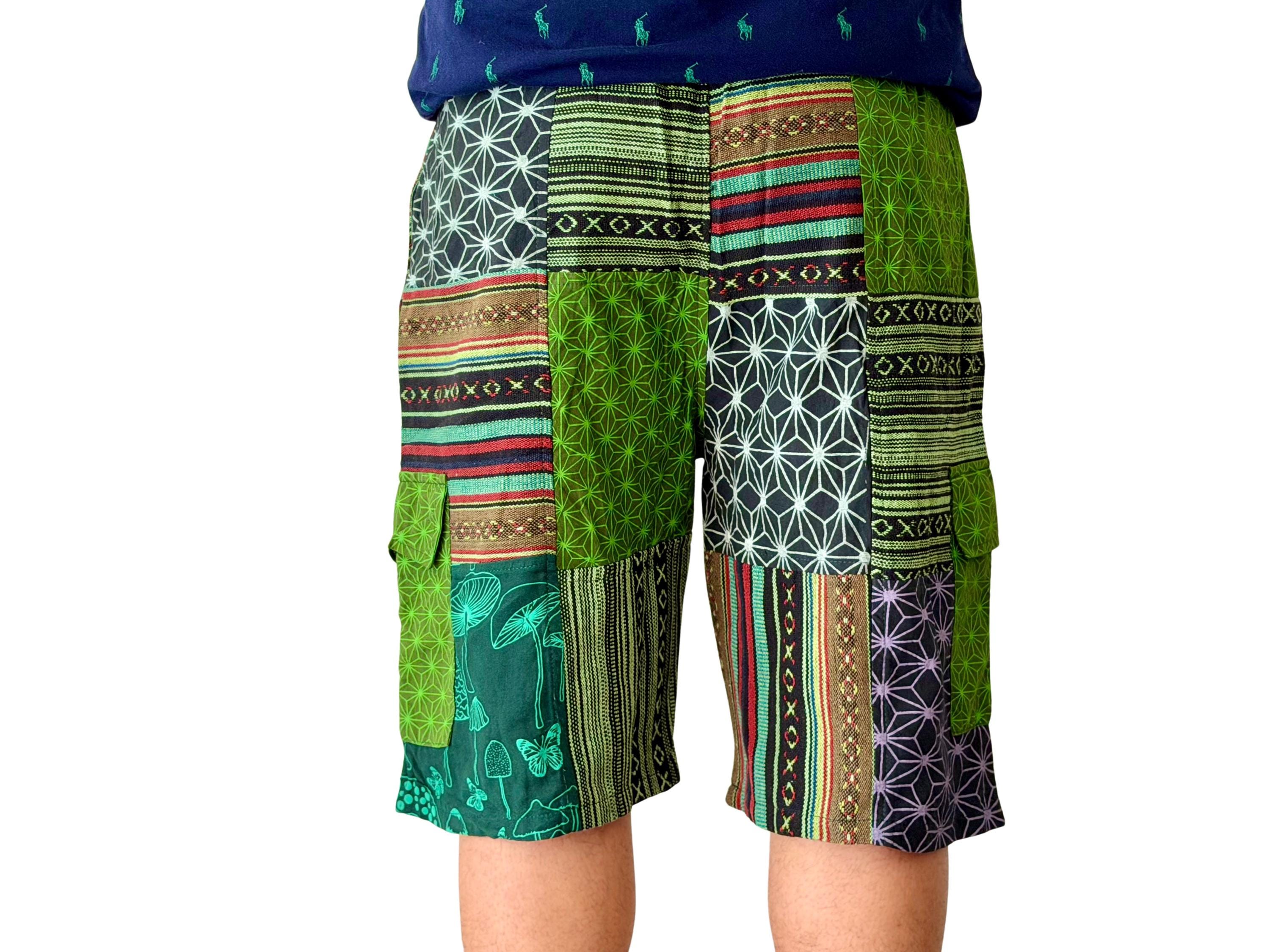 Handmade Cotton Patchwork Shorts: Relaxed Fit Bohemian Style - Etsy