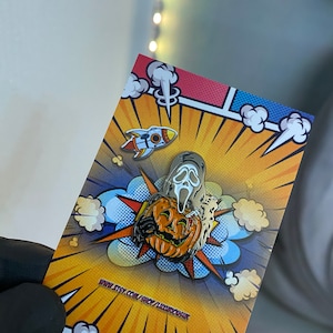 Halloween SCREAM Favourite Scary Movie PUMPKIN Enamel Pin