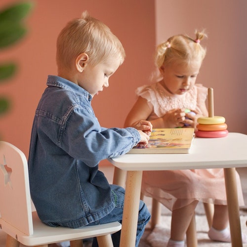 Toddler Table and Chairs Montessori Furniture Kids Etsy