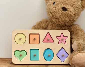 Sorting toy, Montessori toys 1 year old,  Baby educational toy, Montessori toys, Wooden toys, Baby toys, Montessori baby, Wood shapes puzzle