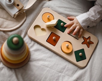 Color Sorting Wooden Toy, Geometric Puzzle, Montessori Toy, Kids Game, Boys Gift, First Birthday Gift