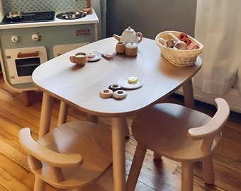 Montessori furniture - wooden kids table and chairs set, Wooden table Kids furniture, Kindertisch, Toddler table, Desks, tables & chairs