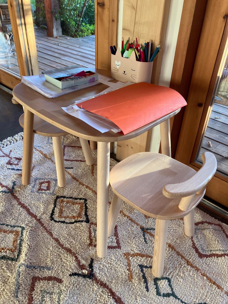 Kids Play Room Furniture Wooden Kids Table and Chairs Set, Montessori