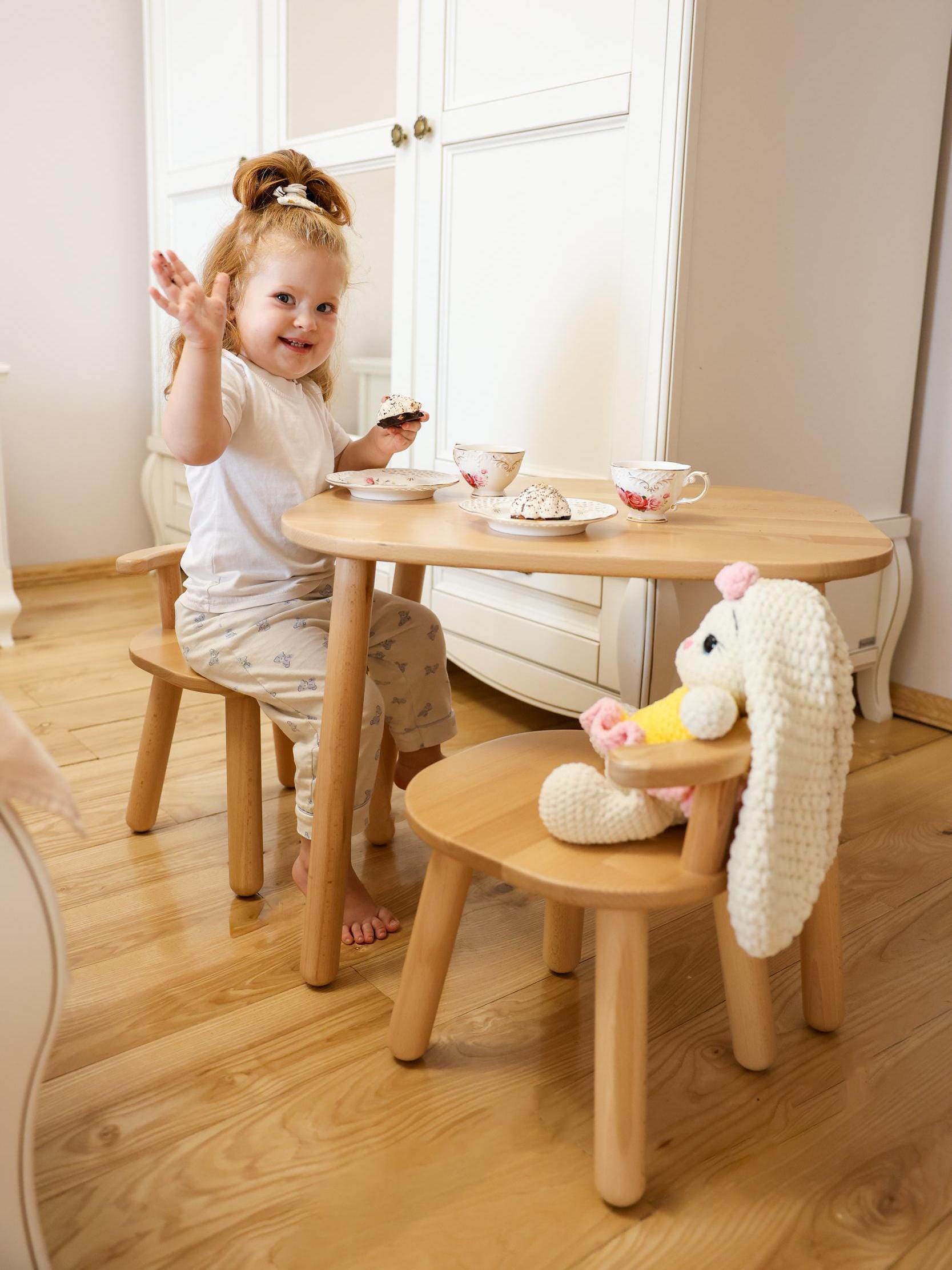Montessori Furniture Wooden Kids Table and Chairs Set Wooden Table Kids Furniture Kindertisch Toddler Table Desks Tables Chairs Etsy UK