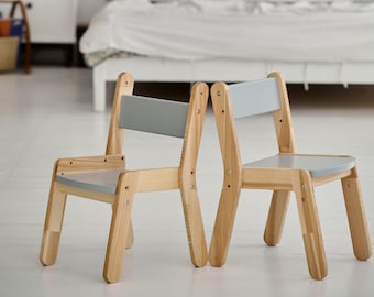 Silla para niños pequeños Muebles de madera para niños Silla de madera Silla Timeout Muebles Montessori para silla escolar Silla de escritorio para guardería