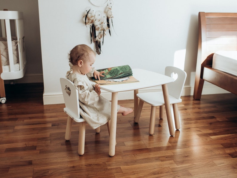 Toddler Table and Chairs Montessori Furniture Kids Etsy