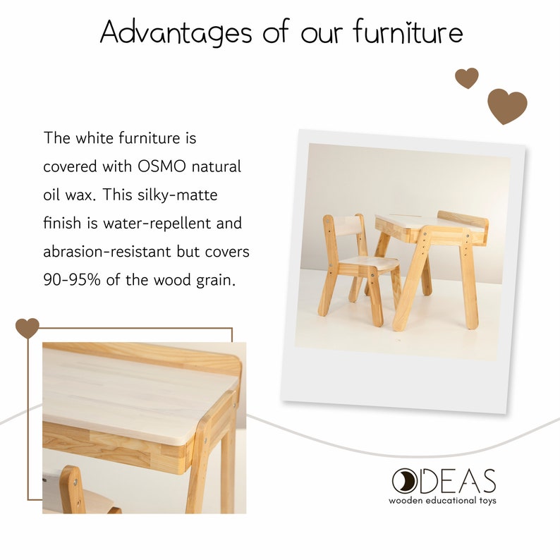 Kids desk and chairs, Kids furniture Montessori, Kids bedroom furniture, Toddler desk, Wooden kids table and chair set, Children desk image 8