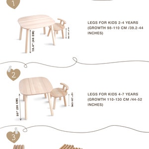 Mobili Montessori set tavolo e sedie in legno per bambini, tavolo in legno Mobili per bambini, Kindertisch, Tavolo per bambini, Scrivanie, tavoli e sedie immagine 7