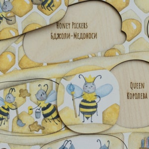 Montessori puzzle with Honey Bees, Baby puzzle, Kids jigsaw puzzle, Life Cycle puzzle, Kids wooden toys, Waldorf toys, Sensory toys 3 years image 5