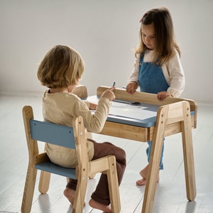 Kids desk and chairs, Kids desk toddler, Kids furniture, Montessori furniture, Kids bedroom furniture, Toddler desk, Wooden kids table
