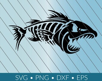 Download Fish skeleton svg | Etsy