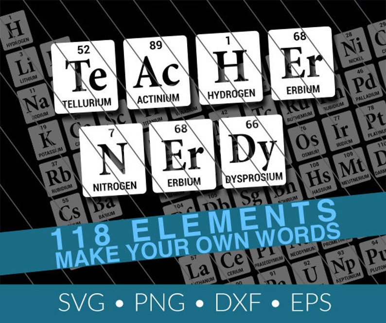 Periodic Table Cut Files Chemistry SVG download | Etsy