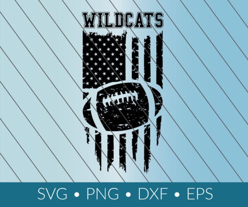 Wildcats SVG Football flag download png eps dxf cricut | Etsy