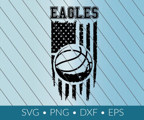 Download Free Eagles Svg Basketball Flag Download Distressed Png Eps Dxf Etsy SVG Cut Files