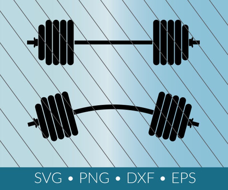 Barbell SVG download png eps dxf cricut silhouette | Etsy