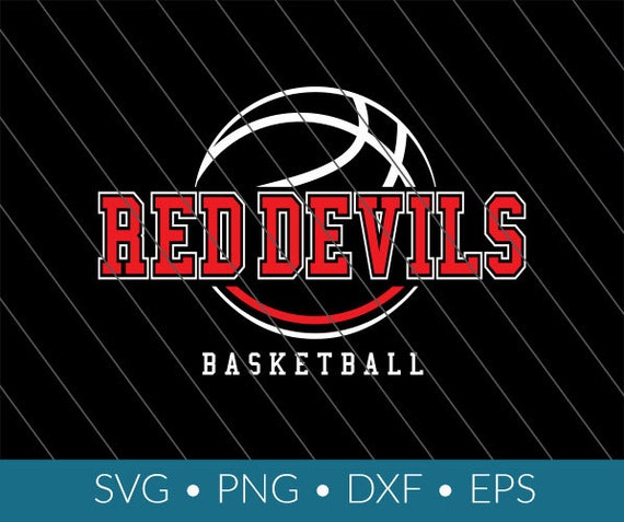 Red Devils Svg Basketball Download Distressed Png Eps Dxf Etsy