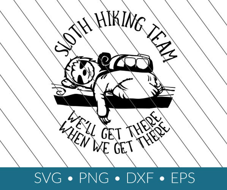 Download Sloth Hiking Camping SVG download png eps dxf cricut | Etsy