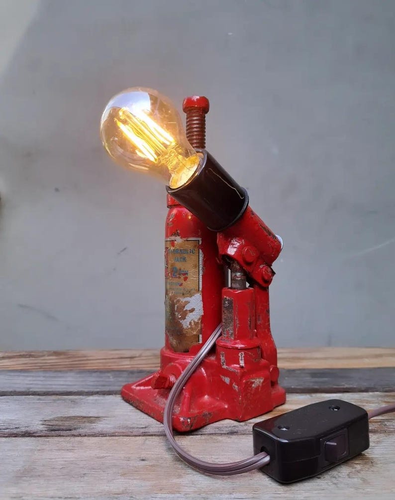 Vintage Car Jack Desk Lamp Etsy