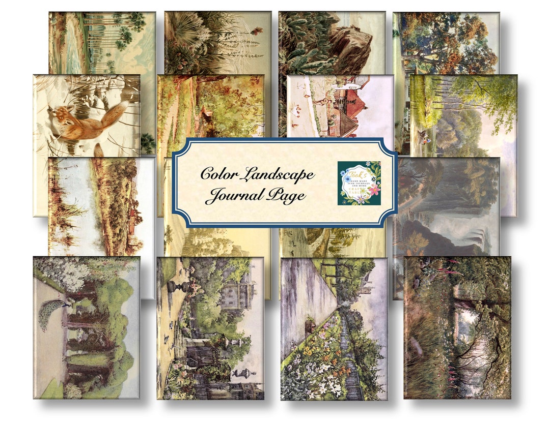 Landscape in Color Journal Page : Copies of Antique Book Page - Etsy