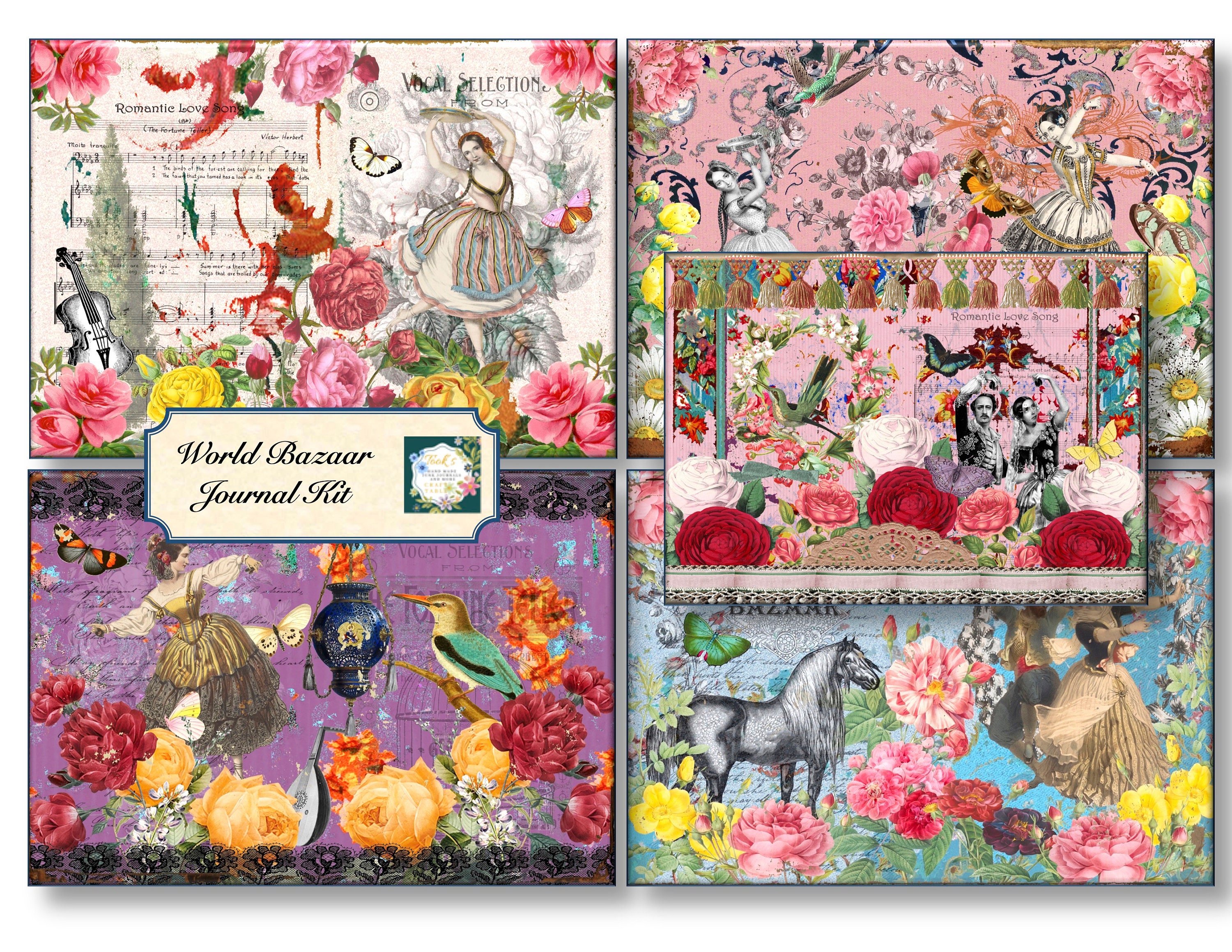 World Bazaar Journal Kit  : A full printable Journal kit included 30 …