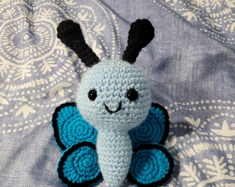 Crochet Butterfly Plushie, Handmade Stuffed Animal Toy