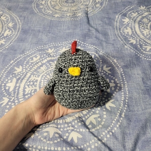 Chicken - Chick, Farm Animal, Stuffed, Plushy, Crochet, Knit, Knitted, Amigurumi, Toy, Rooster, Handmade, Crocheted, Brown, Barn Yard, Black