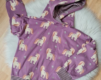 Design visuel - sweat à capuche cheval licorne licorne fille en rose