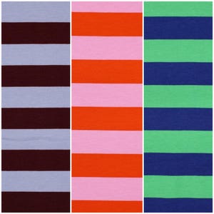 Hochwertiger Sommersweat "Soft Streifen" in 3 Farben orange blau bordeaux