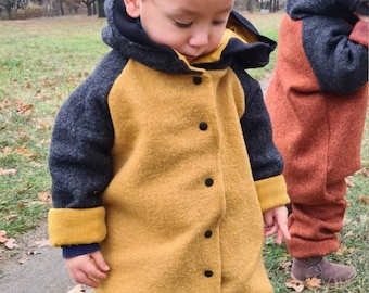 Wool overall with lining - boiled wool overall - up to size 104, winter children's