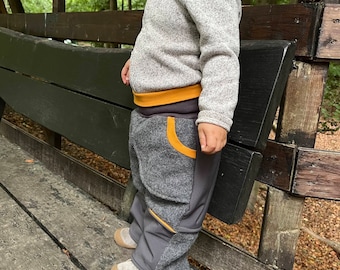 Outdoor Kindergarten Walk Pants High-Tech Climate Membrane Patch Pump Pants Kids Sizes 74-140 Handmade Softshell