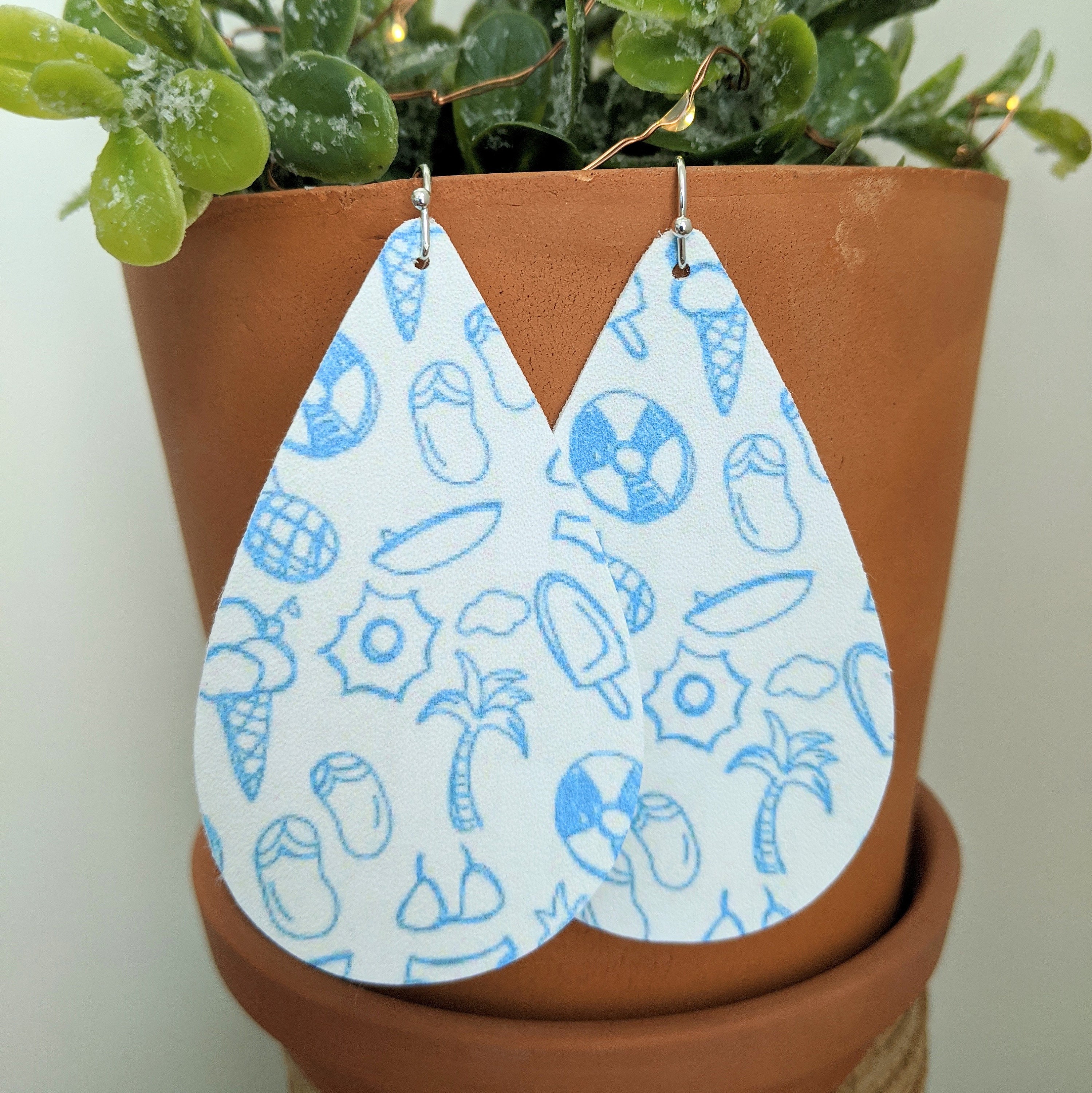 Beach Earrings Summer Earrings Beach Ball Etsy