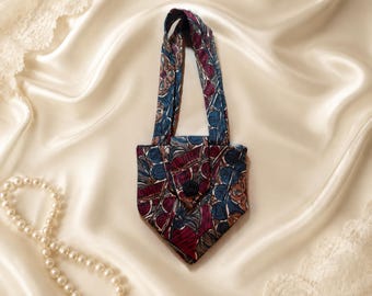 Necktie Purse | Small Silk Evening Bag Upcycled from a Men's Tie | Handmade Formal Handbag | One of a Kind Gift for Her | Repurposed