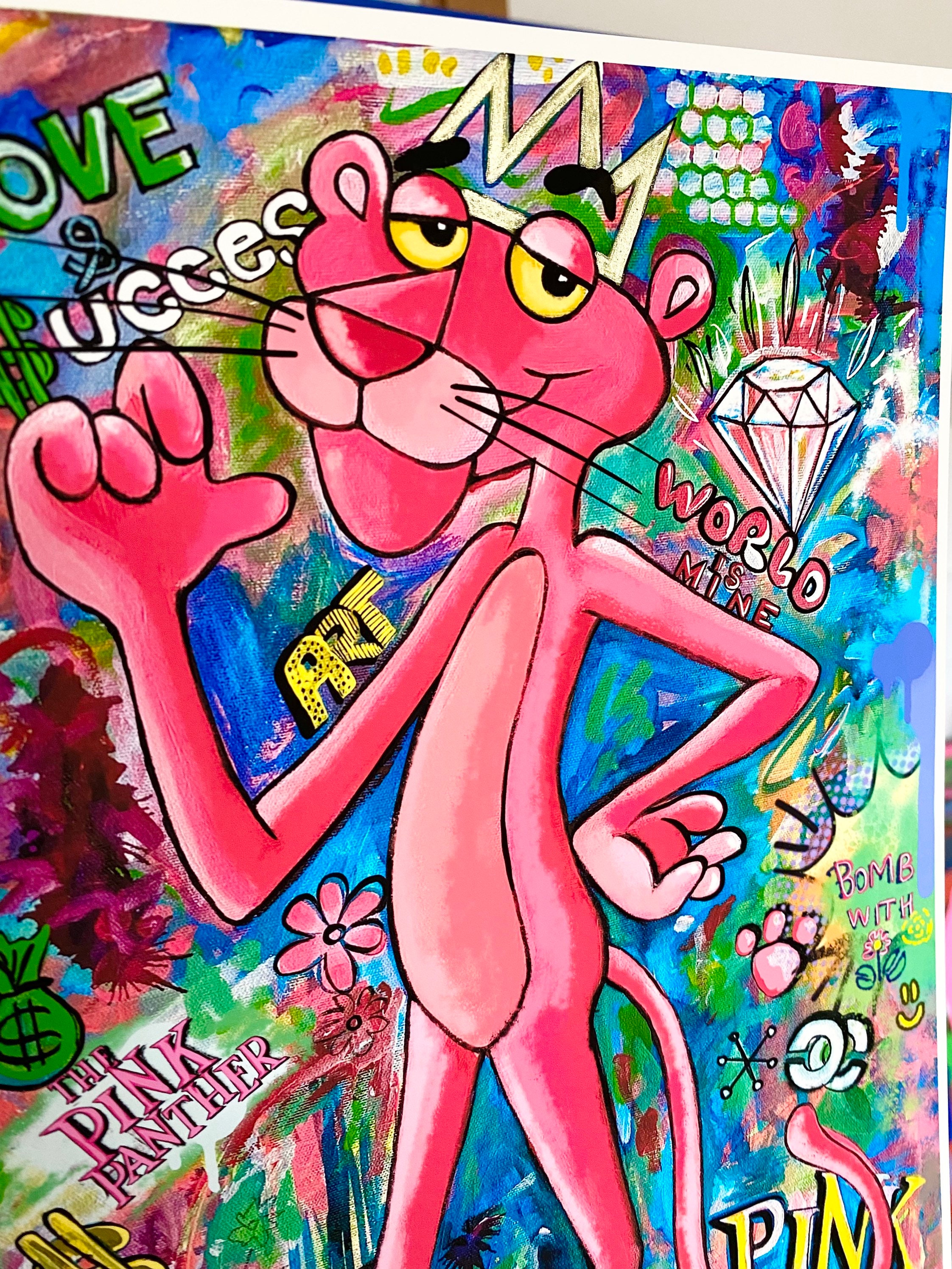 Hand Finished the Pink Panther is Chilling Pop Art Style -  Denmark