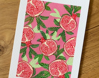 Pomegranates Giclée Art print, pomegranate art