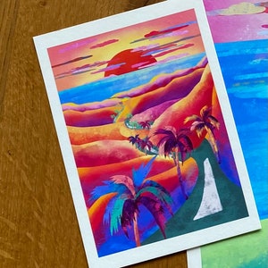 Vibrant sunset Art print, by KKArts