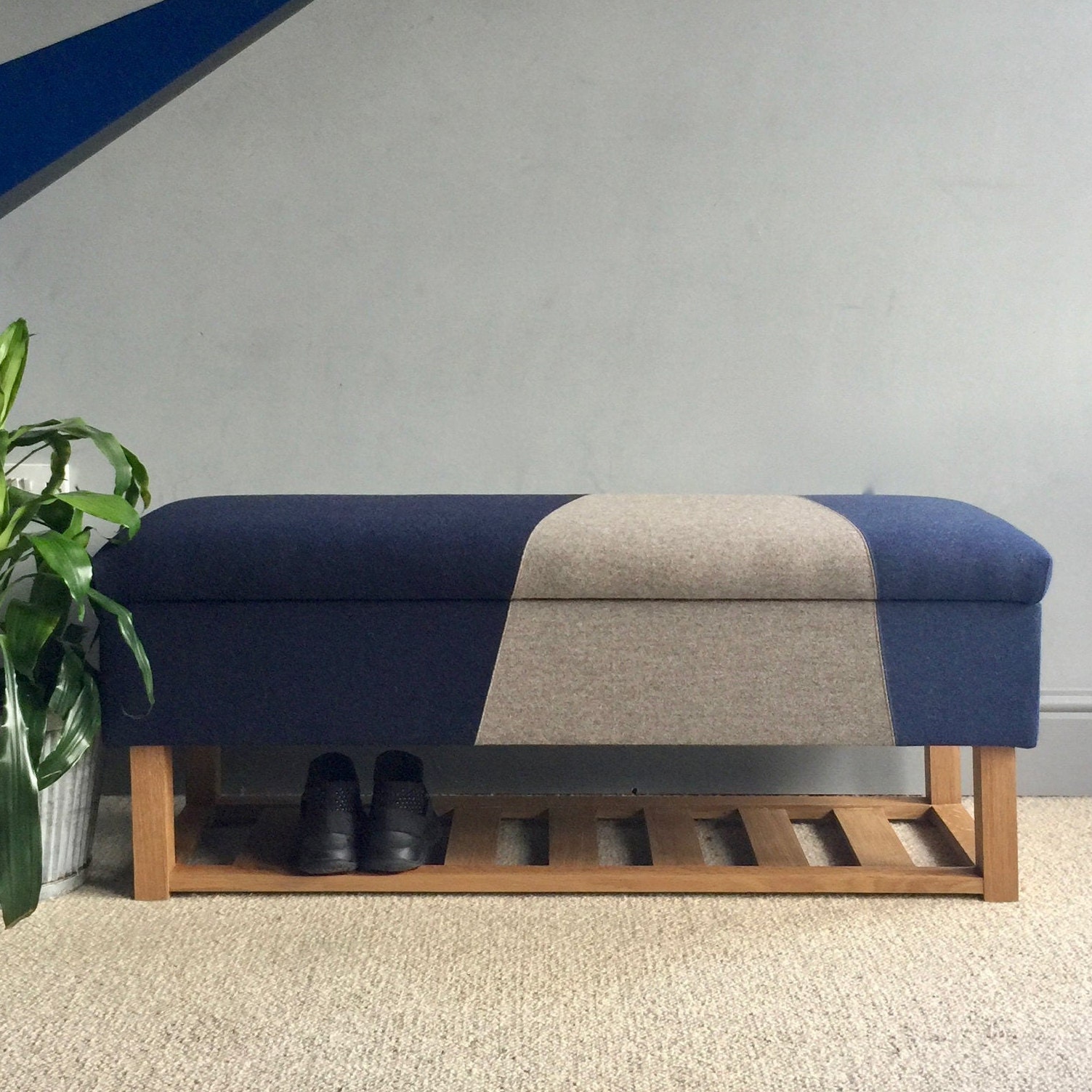 Made to measure customisable upholstered storage bench with Etsy