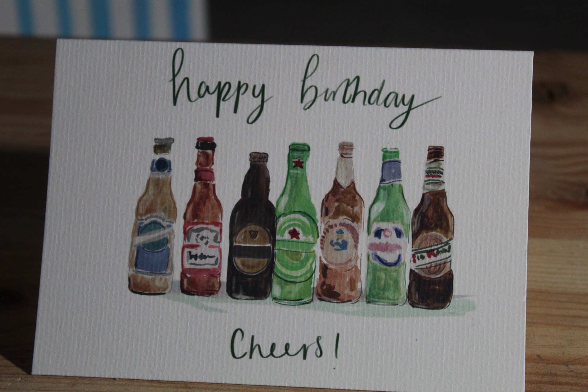 Beer Birthday Card// Birthday Card for Him// Beer Bottles Card - Etsy