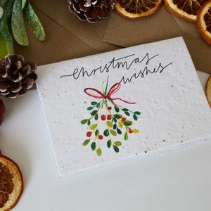 Pack of 10 plantable Christmas cards /plantable seed card / seed card Christmas Card eco friendly image 9