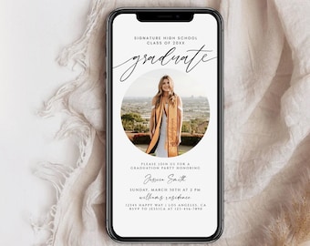 Modern Photo Graduation Party Evite, Digital Invitation Template