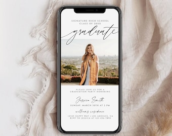 Modern Photo Graduation Evite, Electronic Announcement (Digital Download)