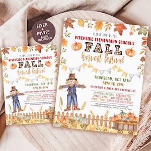 Fall Festival Invitation, Church Fall Festival Invite, Harvest Festival, Fall Party Invitation, Fall festival flyer, Pumpkins, fall fest t2