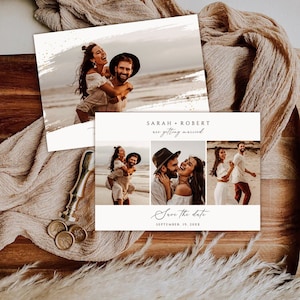 Foto Save the Date Einladung, Minimalist Save the Date, Minimal Save the Date, Boho Save the Date Karten, Bearbeitbare Save the Date Vorlage