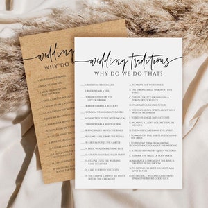 Rustic Wedding Traditions Bridal Shower Game, Wedding Shower Game,Wedding Trivia Game,Why do we do that,Bridal Shower Games Printable,byh201