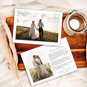 Hochzeit Dankeskarten mit Foto, Hochzeitsfoto-Dankeskarte, Dankeschön-Karte Hochzeit, Personalisierte Dankeskarte, Dankeskarten