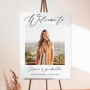 Graduation Welcome Sign Template, Photo Graduation Poster, Download, Graduate Decorations, Senior, College, Graduation Party welcome sign 11