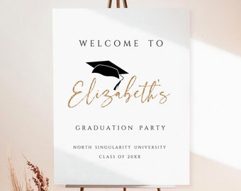 Graduation Welcome Sign, Graduation Poster Download, Graduate Decorations, Senior College Graduation party welcome sign poster download