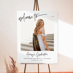 Graduation Welcome Sign Template, Editable Graduation Sign, Photo Graduation Poster, Graduate Decor, Senior, College Graduation Party gr6