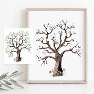 Fingerprint Family Tree, Printable Instant Digital Download, Guestbook Baby Shower, Wedding, Anniversary Gift, Teacher Appreciation,