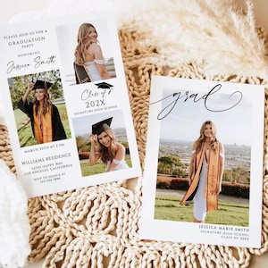 Graduation Invitation Template, Senior Graduate Announcement Template, Modern Graduation Announcement, Graduation Party Template download h2